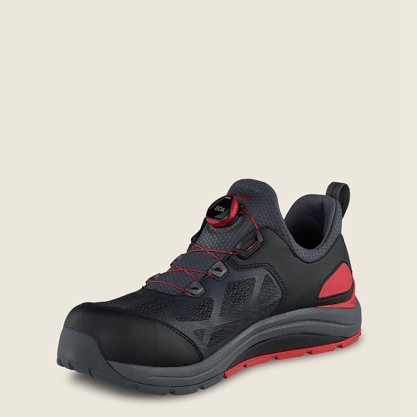 Red Wing Work Shoes Black/Red - Mens Cooltech™ Athletics - Safety Toe - 6809-ROHTV